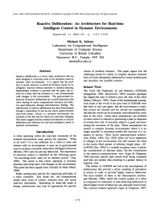 Reactive  Deliberation:  An Architecture  for  Real-time Intelligent