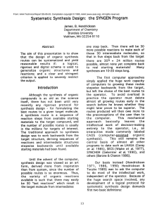 Systematic  Synthesis  Design:  the  SYNGEN Program