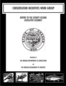 CONSERVATION INCENTIVES WORK GROUP REPORT TO THE SEVENTY-SECOND LEGISLATIVE ASSEMBLY