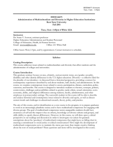 HIED 66671 Administration of Multiculturalism and Diversity in Higher Education Institutions