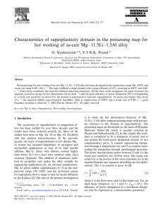 Characteristics of superplasticity domain in the processing map for