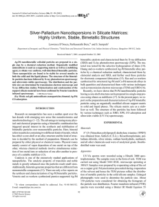 Silver-Palladium Nanodispersions in Silicate Matrices: Highly Uniform, Stable, Bimetallic Structures