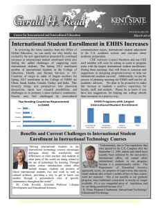 International Student Enrollment in EHHS Increases March 2012