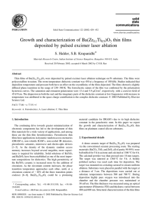 Growth and characterization of Ba(Zr Ti )O thin ®lms