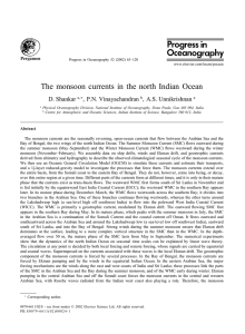 The monsoon currents in the north Indian Ocean D. Shankar