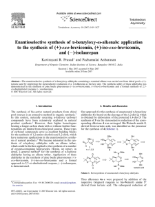 Enantioselective synthesis of a-benzyloxy-x-alkenals: application to the synthesis of (+)-exo-brevicomin, (+)-iso-exo-brevicomin,