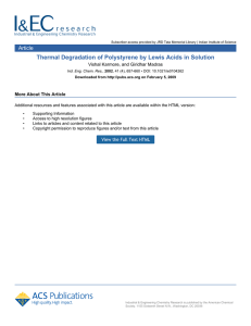 Thermal Degradation of Polystyrene by Lewis Acids in Solution Article