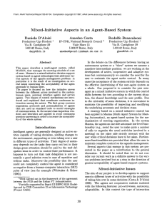 Mixed-Initiative Aspects  in  an  Agent-Based  System