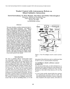 Traded  Control with  Autonomous  Robots  as Mixed Initiative Interaction