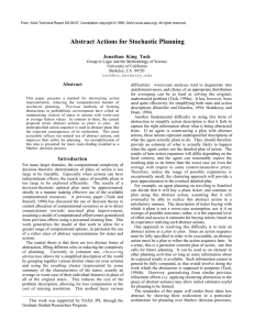 Abstract Actions for Stochastic Planning Jonathan King Tash Abstract