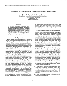 Methods  for  Competitive and  Cooperative Co-evolution