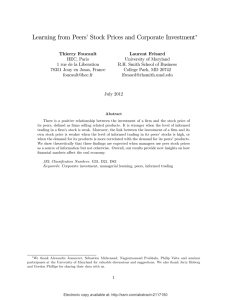 Learning from Peers’Stock Prices and Corporate Investment