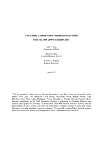 Does Family Control Matter? International Evidence from the 2008-2009 Financial Crisis