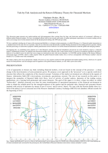 Tick-by-Tick Analysis and the Retur n Efficiency Theor y for ... Vladimir  Pr elov, Ph.D.