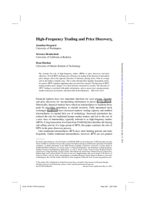 High-Frequency Trading and Price Discovery