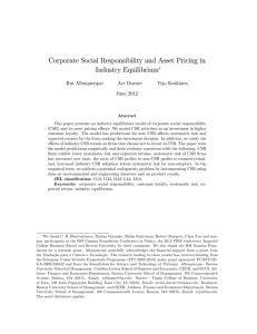 Corporate Social Responsibility and Asset Pricing in Industry Equilibrium  Rui Albuquerque