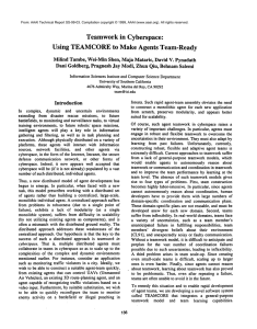 Teamwork in  Cyberspace: Using  TEAMCORE