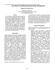 Case-Based  Troubleshooting  Knowledge Management