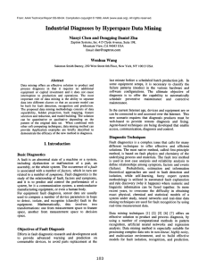 Industrial  Diagnoses  by Hyperspace Data Mining