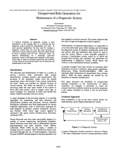 Unsupervised Rule Generation for Maintenance of  a  Diagnostic System