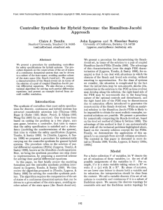 Controller Synthesis for  Hybrid  Systems:  the  Hamilton-Jacobi Approach