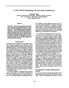 A  Two-Tiered Reasoning and  Learning Architecture