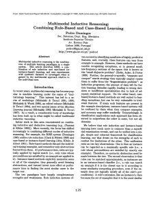 Multimodal  Inductive Reasoning: Combining  Rule-Based and  Case-Based