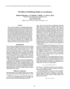 The Effects  of  Satisficing  Models on Coordination