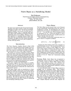 Naive  Bayes  as  a  Satisficing Model Ted Pedersen