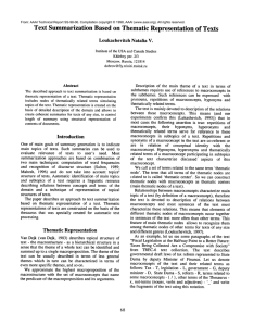 Text  Summarization Based on  Thematic Representation  of ... Loukachevitch Natalia  V.