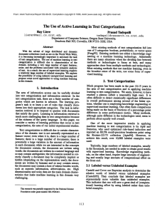 The Use  of  Active  Learning  in ... Ray Liere Prasad Tadepalli