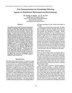 Text  Summarisation  for  Knowledge  Filtering Heterogeneous Environments