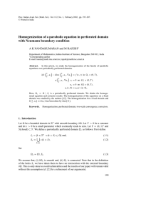 Homogenization of a parabolic equation in perforated domain