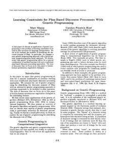 Learning  Constraints for  Plan-Based Discourse Processors
