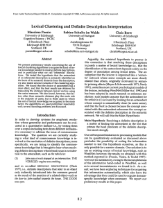 Lexical  Clustering  and  Definite Description  Interpretation