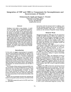 Integration of  CSP and  CBR to  Compensate ... and Incorrectness