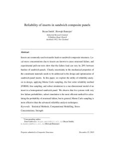 Reliability of inserts in sandwich composite panels