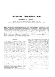 Stereochemical Control of Peptide Folding Ramesh Kaul and P. Balaram *