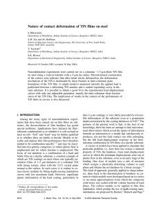 Nature of contact deformation of TiN films on steel S. Bhowmick