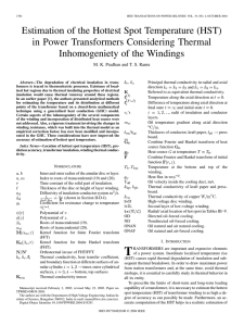Estimation of the Hottest Spot Temperature (HST) Inhomogeniety of the Windings