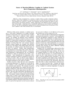 Source of Reaction-Diffusion Coupling in Confined Systems due to Temperature Inhomogeneities