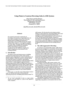 Using  Points  to  Construct  Browsing ... Chip Cleary and Ray Bareiss Northwestern University
