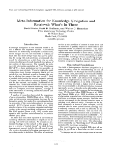 Meta-Information for  Knowledge  Navigation and Retrieval:
