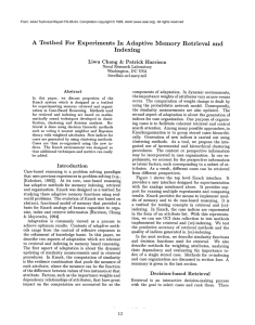 A  Testbed For  Experiments In  Adaptive Memory Retrieval