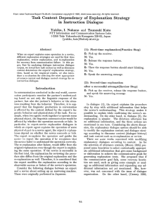 Task  Context  Dependency  of  Explanation Strategy Dialogue