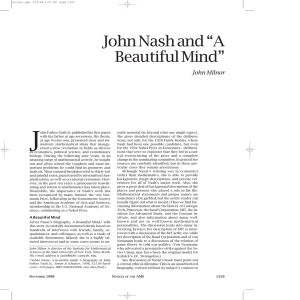 J John Nash and “A Beautiful Mind” John Milnor