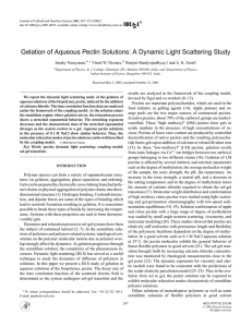 Gelation of Aqueous Pectin Solutions: A Dynamic Light Scattering Study †