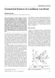 Geometrical features of a nonlinear wavefront Phoolan Prasad RESEARCH ACCOUNT