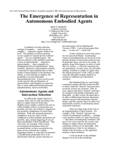 The Emergence of Representation in Autonomous Embodied Agents
