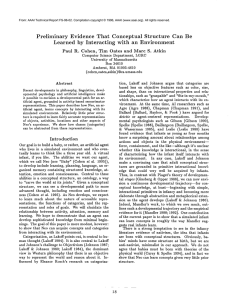 Preliminary Evidence  That  Conceptual Structure Can  Be